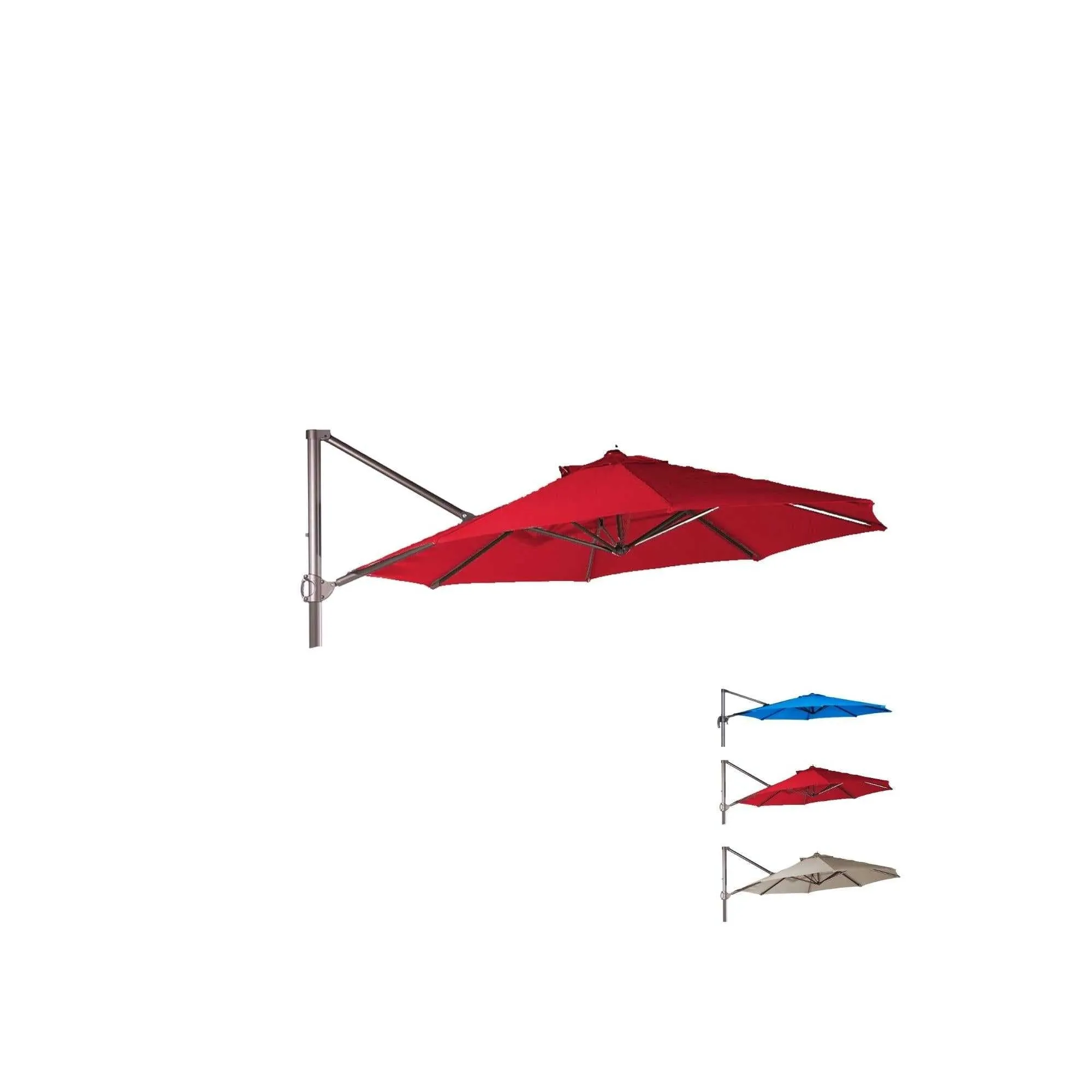 11ft Cantilever Supported Bar Umbrella 8 Rib Replacement Canopy Red