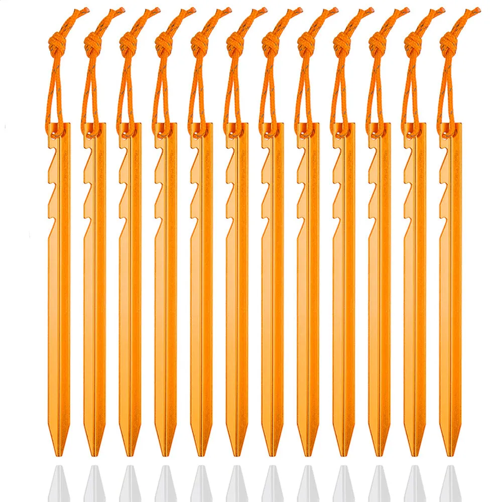 12-Pack Heavy Duty 7-Inch Aluminum Tent Stakes
