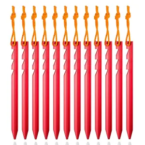 12-Pack Heavy Duty 7-Inch Aluminum Tent Stakes
