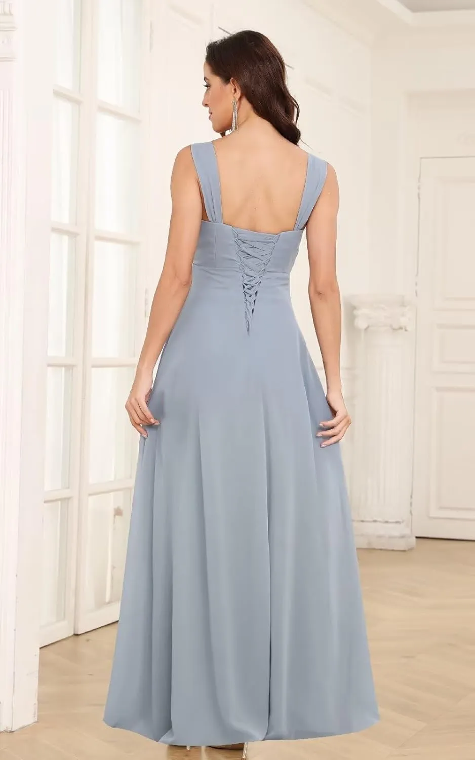 2 Pieces Mother of The Bride Dresses for Wedding Half Sleeve Chiffon Formal Evening Gowns with Jacket