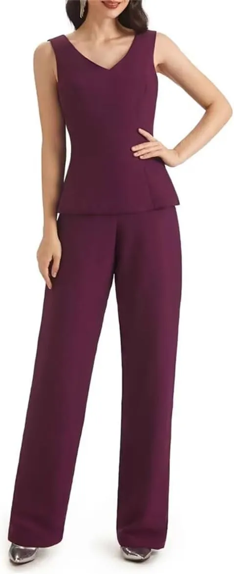 3 Pieces Mother of The Bride Pant Suits for Wedding Pant Suits for Women Chiffon Long Evening Gowns with Jacket