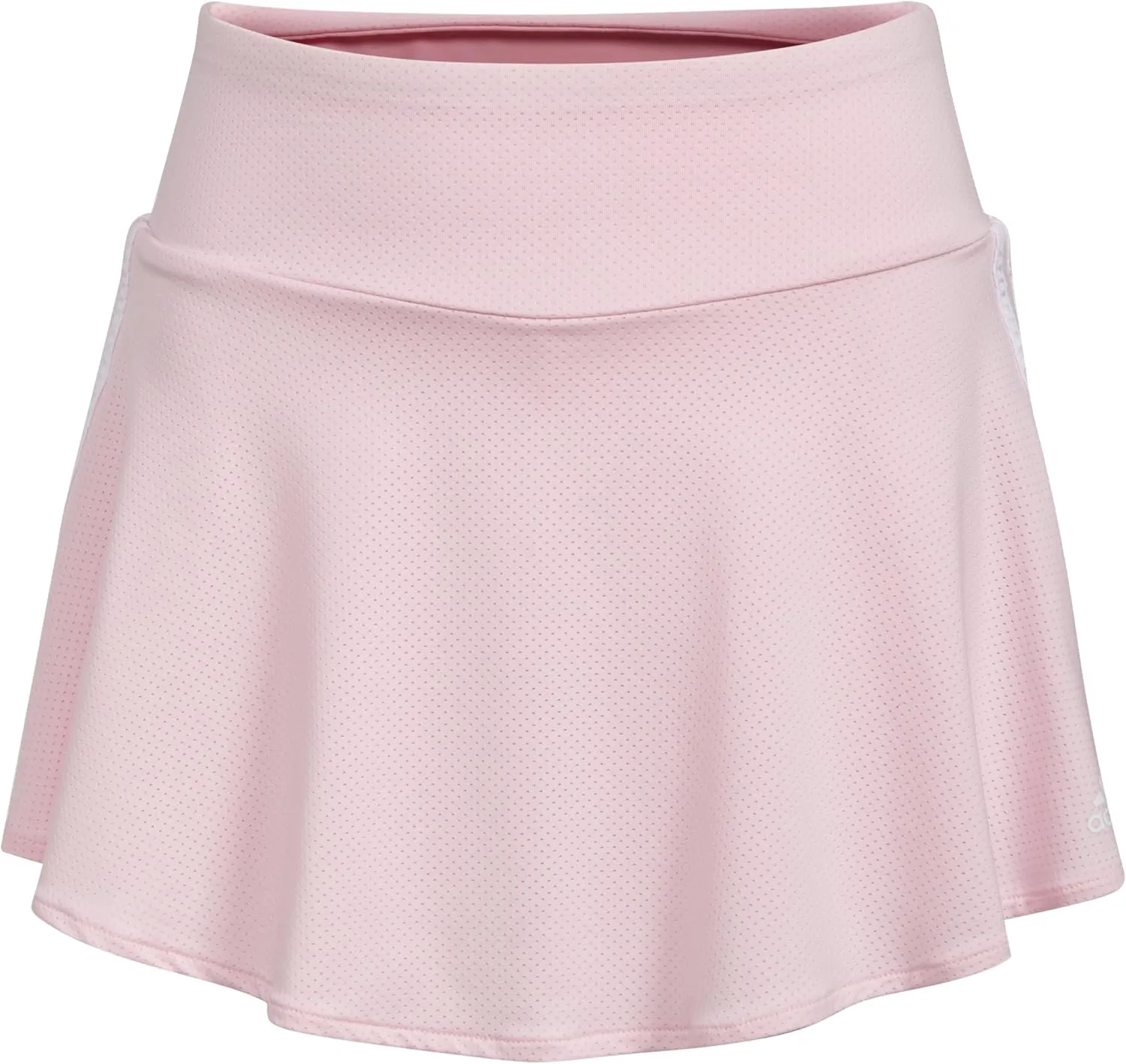 adidas Girls' 3-Stripe Flounce Knit Skorts Tennis Skirt, Light Pink/White