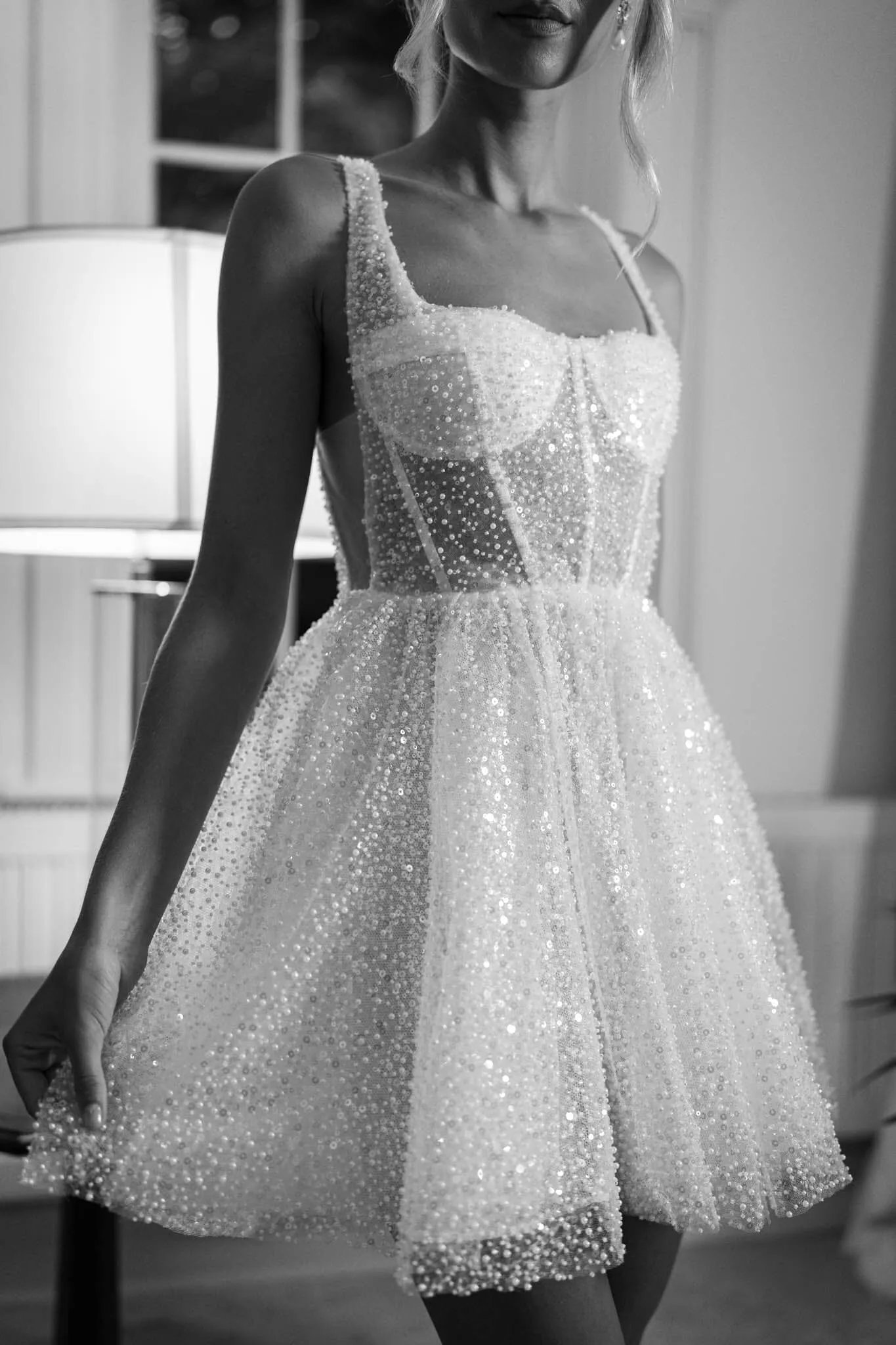 ALICE Beaded Mini Dress - Ivory