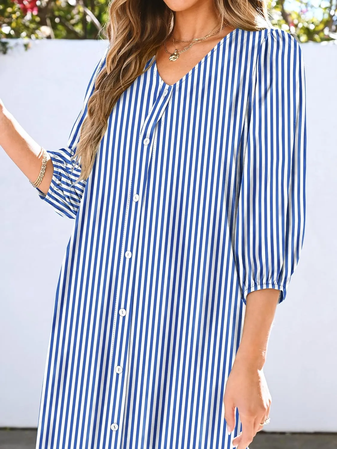 ANRABESS Boho Maxi Dresses for Women Summer Puff Sleeve V Neck Flowy Long Casual Dress with Pockets 2025 Vacation Outfits