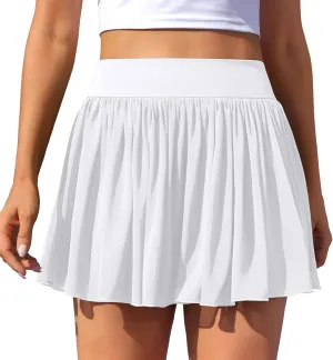 ATTRACO Womens Mesh Tennis Skirts High Waisted Golf Skort Flowy Pickleball Skort with Shorts