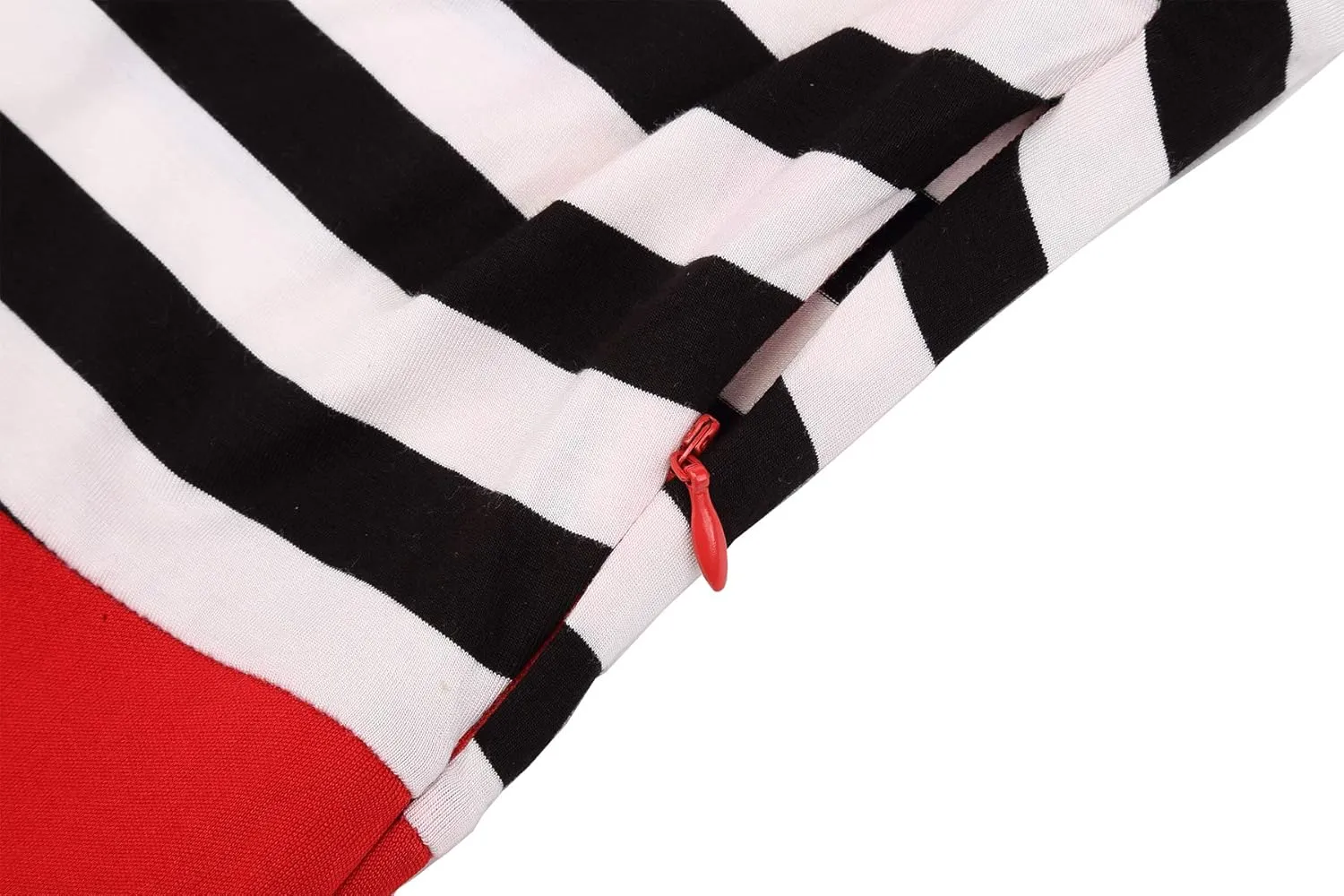 BI.TENCON Women's Striped Pleated Casual A-Line Dresses Knee Length with Pockets