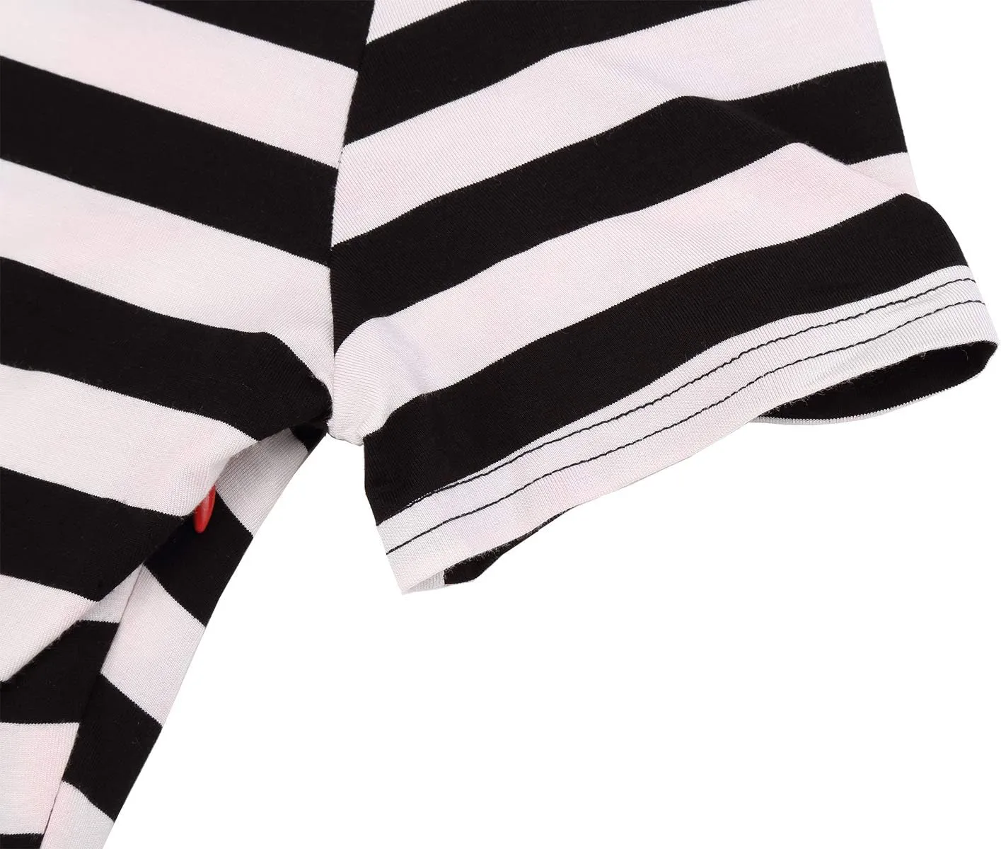 BI.TENCON Women's Striped Pleated Casual A-Line Dresses Knee Length with Pockets