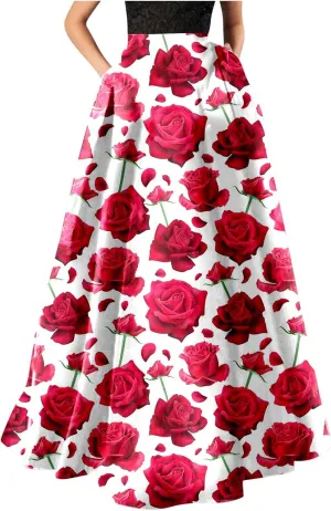 Boho Hawaiian High Cut Tropical Beach Formal Vacation for Women Floral Maxi Long Loose Fit Skorts Women 2025