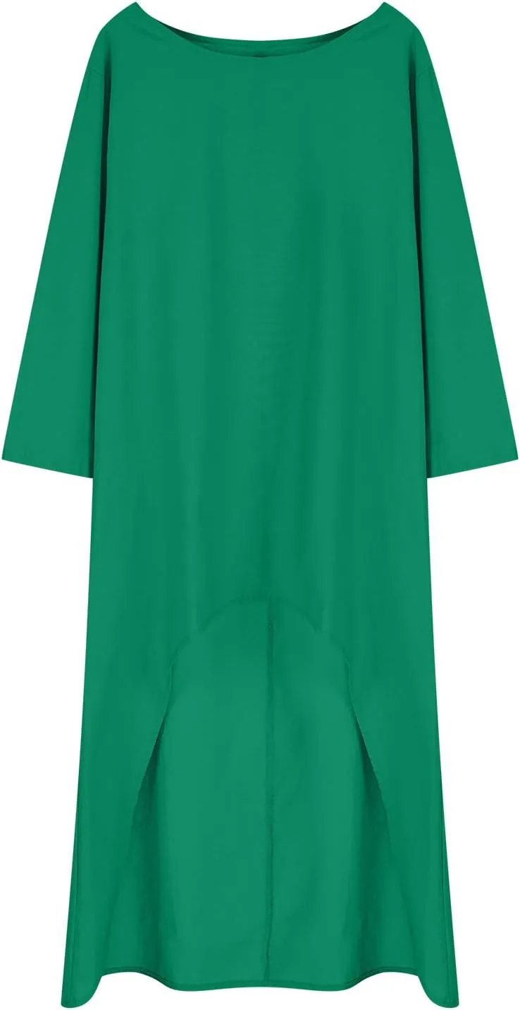 Ceboyel Summer Boho Dresses for Women 2023 Cotton Linen Dress One Shoulder Long Maxi Dresses Casual Beach Ladies Outfits