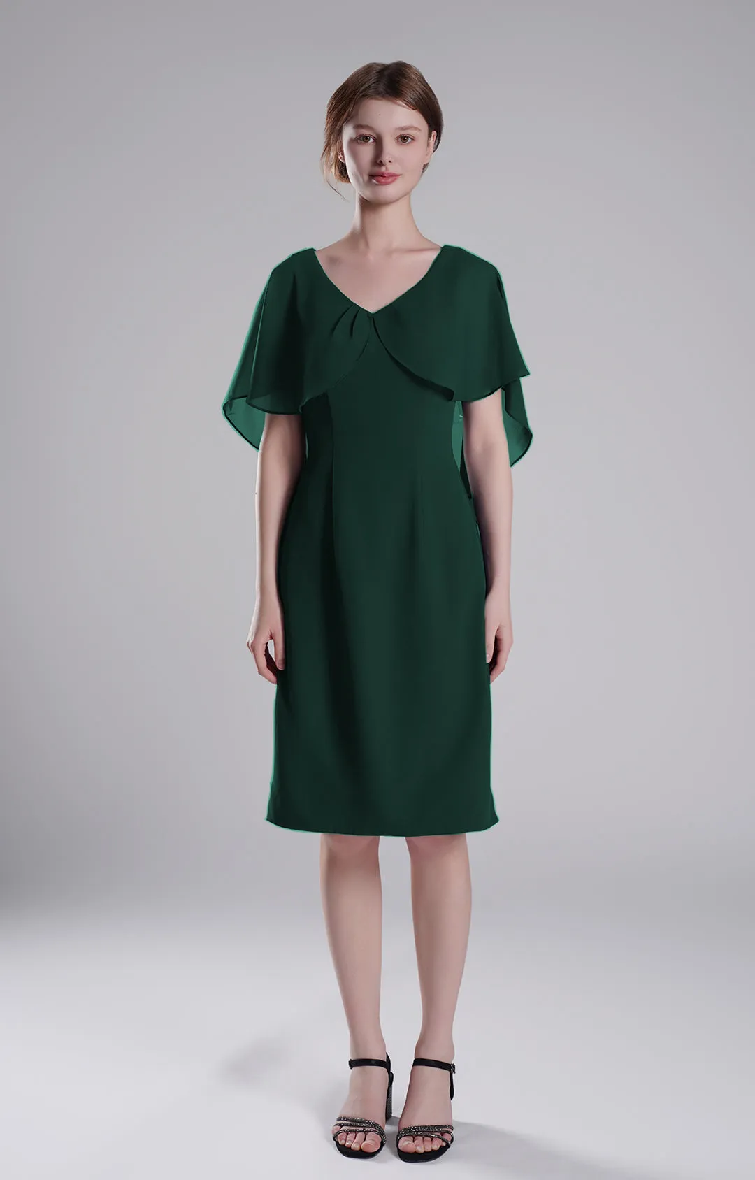 Chic Flutter Sleeve V-Neck Flared Dresses