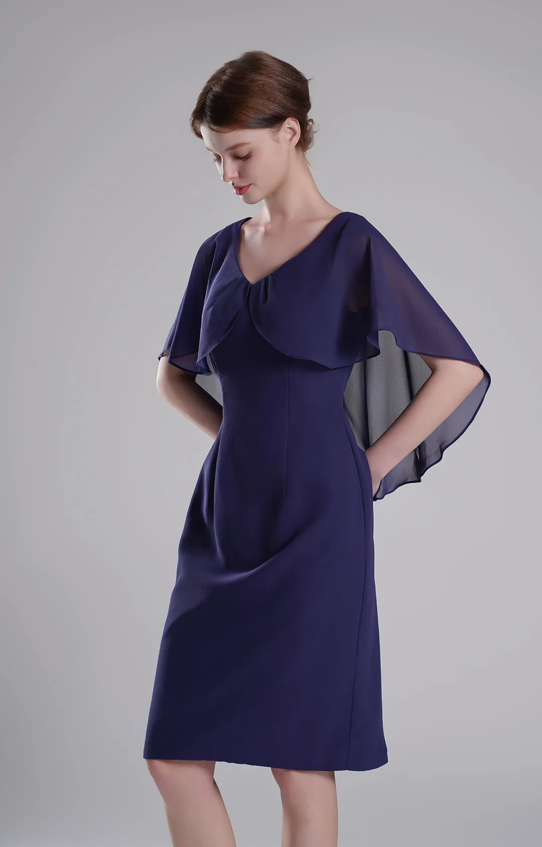 Chic Flutter Sleeve V-Neck Flared Dresses