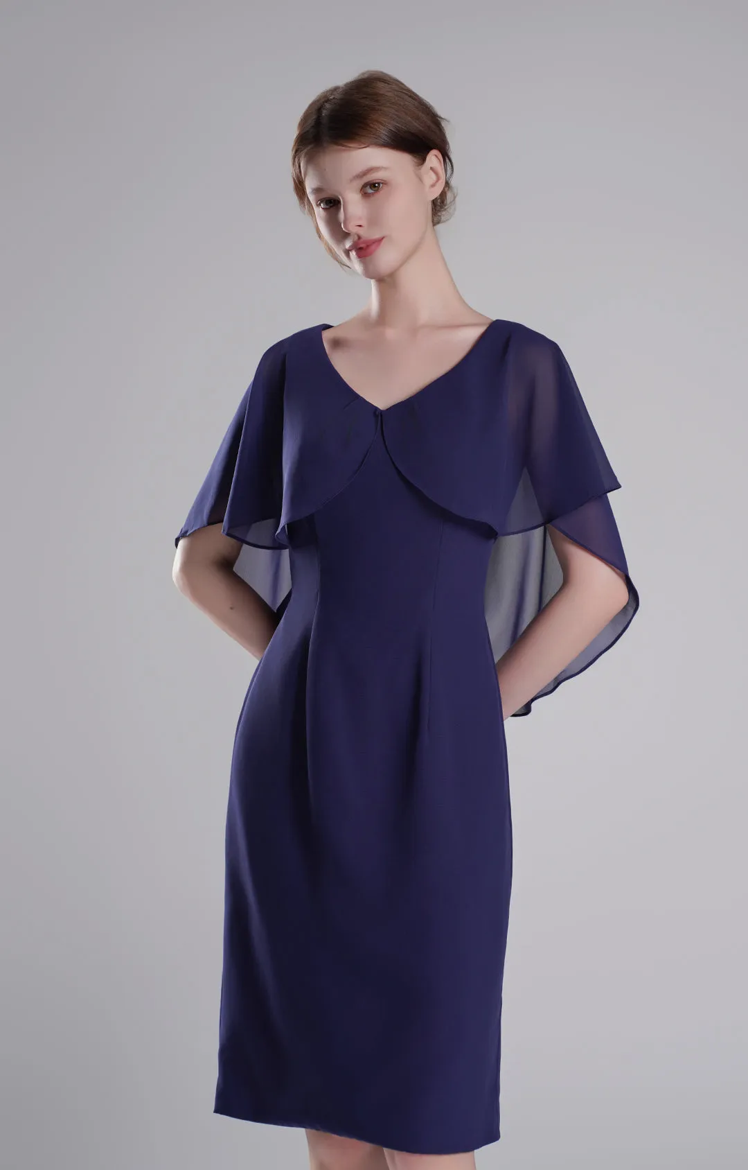 Chic Flutter Sleeve V-Neck Flared Dresses
