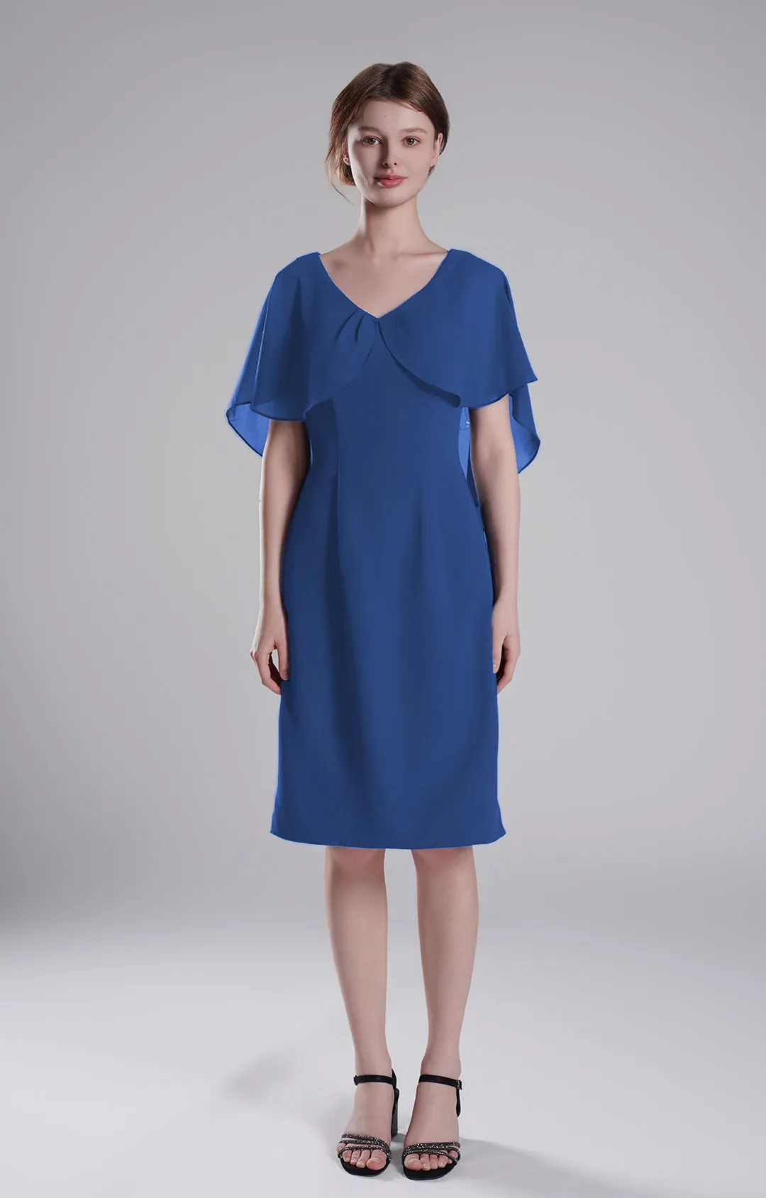 Chic Flutter Sleeve V-Neck Flared Dresses