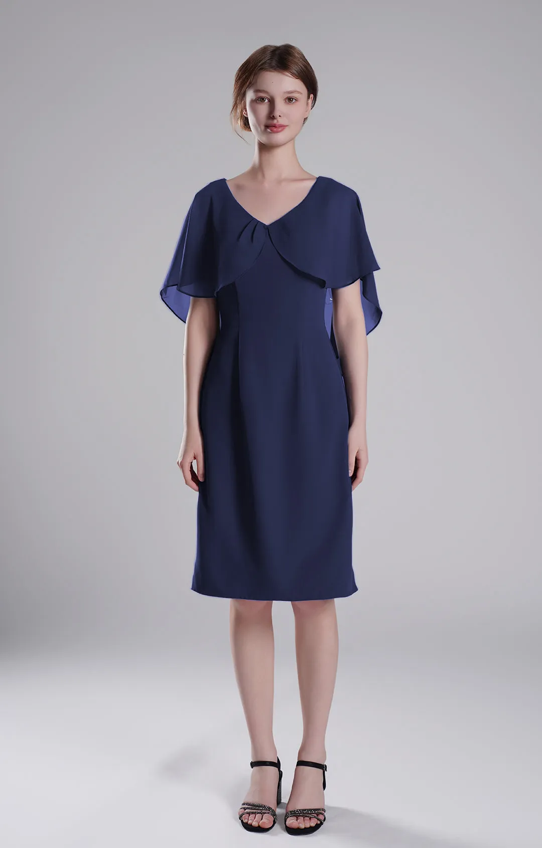 Chic Flutter Sleeve V-Neck Flared Dresses