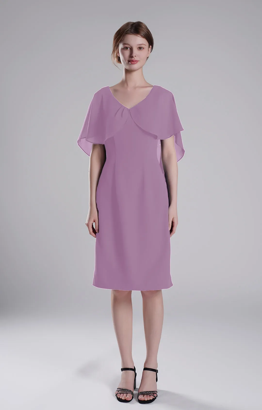 Chic Flutter Sleeve V-Neck Flared Dresses