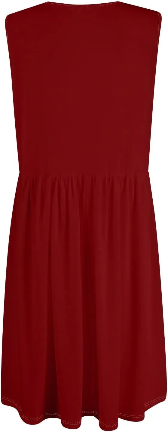 COTECRAM Summer Dresses for Women 2025 Vacation V Neck Sleeveless Boho Sundresses Casual Loose A Line Tank Dress with Pockets