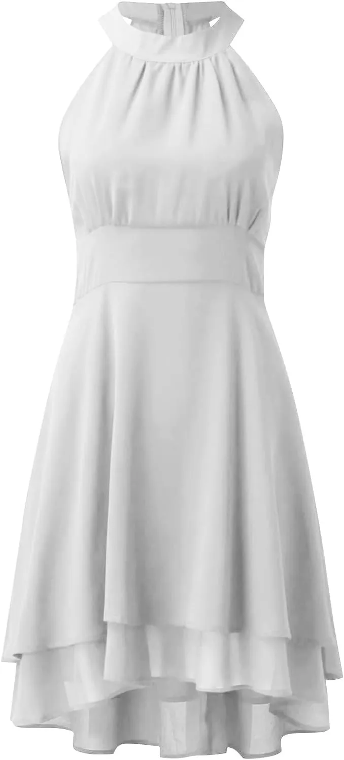 Dress Elegant for Women for Wedding 2025 Women's Halter Neck Sexy Split Cocktail Party Mini Short Formal Dresses