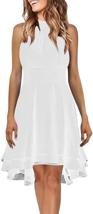 Dress Elegant for Women for Wedding 2025 Women's Halter Neck Sexy Split Cocktail Party Mini Short Formal Dresses