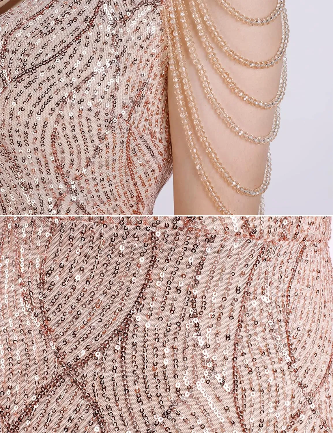 Elegant Sequin Dresses for Wedding Guest One Shoulder Dress for Women with Bead Maxi Formal Gowns