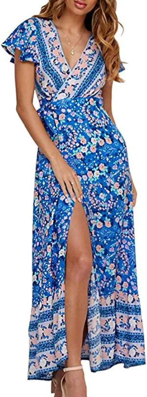 Geleglaer Vintage Boho Maxi Dresses for Women 2024 Summer Elegant Ladies Beach Dress Vacation Ethnic Floral Sundress Tropical