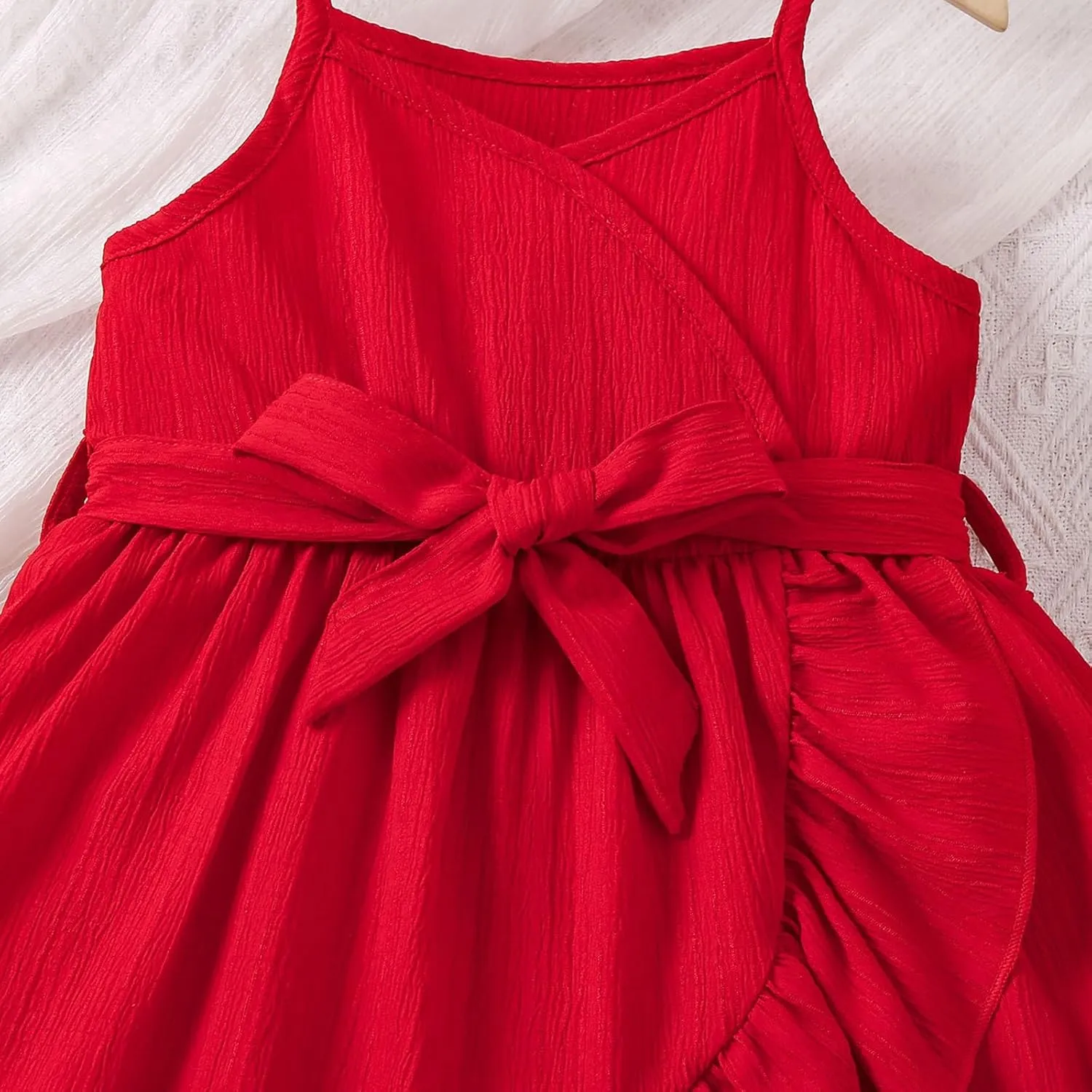 Girl's Spaghetti Strap Dress Sleeveless Princess undress Kids Summer Beach Holiday Casual A-line Dresses