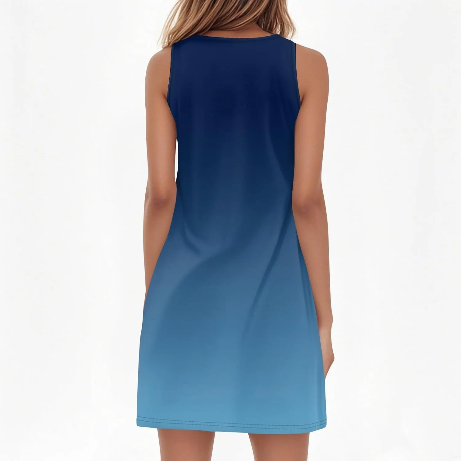 HXHYQKP Sun Dresses for Women 2025 Vacation Summer Casual Sleeveless Tank Dress Beach Cover Ups Trendy Midi Sundress