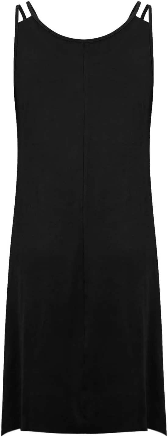 JOAU Plus Size Women Summer Midi Dress 2025 Hawaiian Beach Cover Up Dresses Spaghetti Strap Irregular Hem Flowy Tank Dress