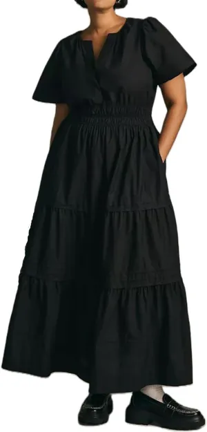 KMBANGI Women Flutter Sleeve Maxi Dress Boho Smocked Sundress Floral Printed Short Sleeve Tiered Ruffle Long Beach Dress
