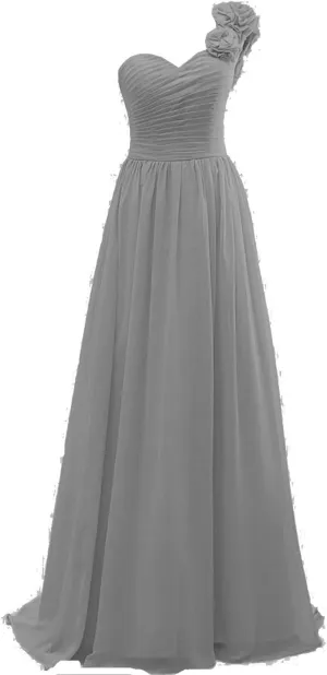 Lorderqueen Women's One Shoulder Long Bridesmaid Dress Chiffon Evening Gowns