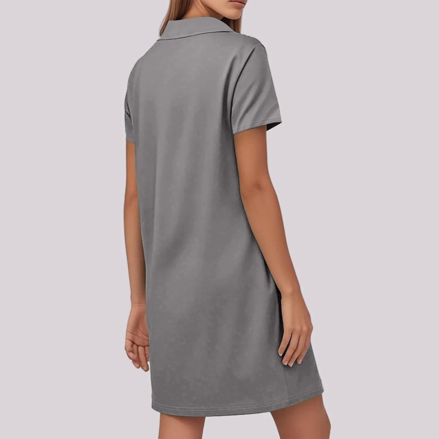 Maxi Dresses for Women 2025 Summer Casual Trendy Short Sleeve V-Neck Solid Color Flowy Dress, S-2XL