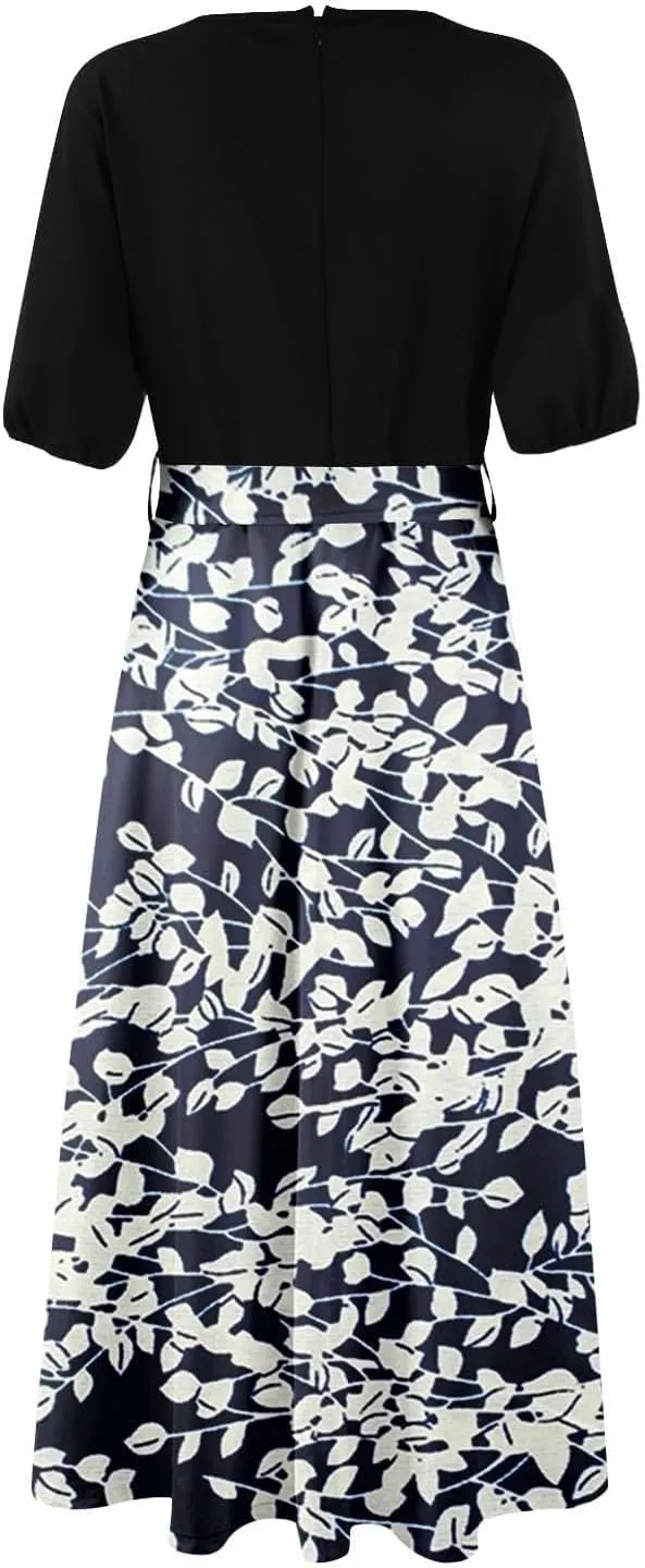 Maxi Dresses for Women 2025 Summer V Neck Short Sleeve T Shirt Dress Casual Flowy High Split A Line Beach Sundress