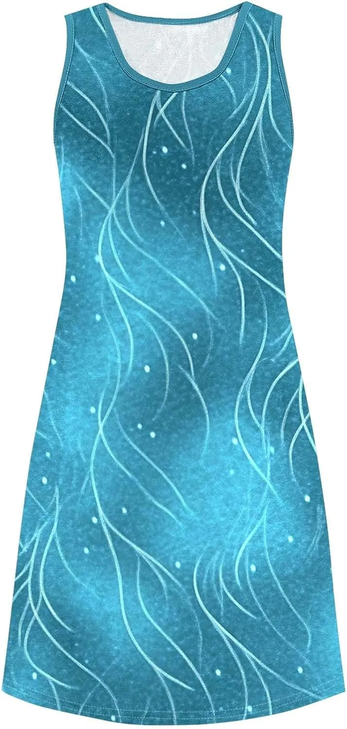 Midi Dresses for Women Summer Boho Floral Print Sleeveless Tank Dresses A-Line Casual Sundress Beach Cover Ups