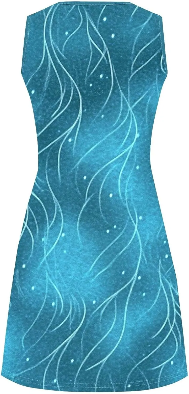 Midi Dresses for Women Summer Boho Floral Print Sleeveless Tank Dresses A-Line Casual Sundress Beach Cover Ups