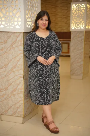 Moonlit Radiance Cocktail Calf Dress