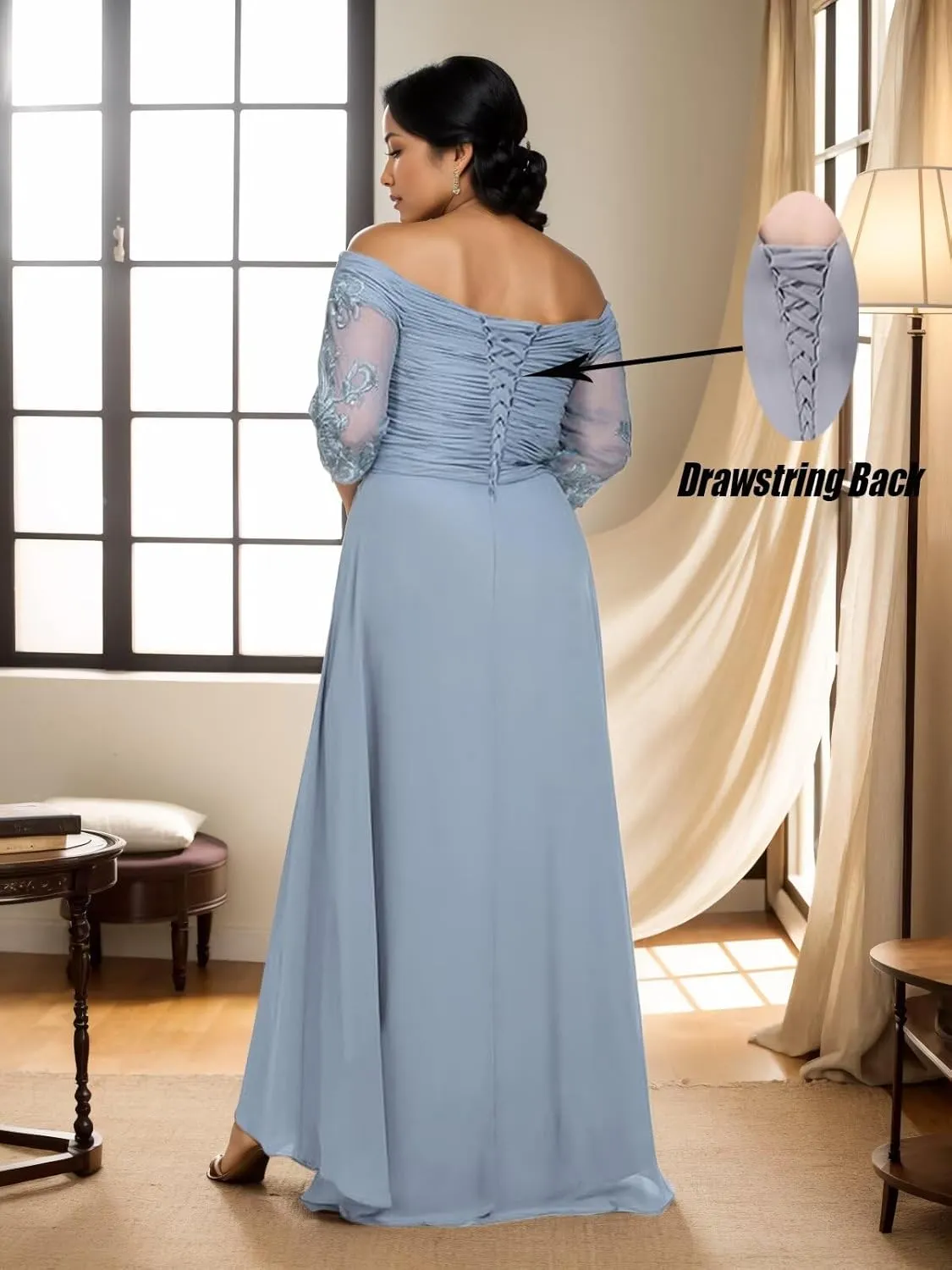 Mother of The Bride Dresses Plus Size Formal Evening Gowns Lace Chiffon Wedding Party Prom Gowns for Women