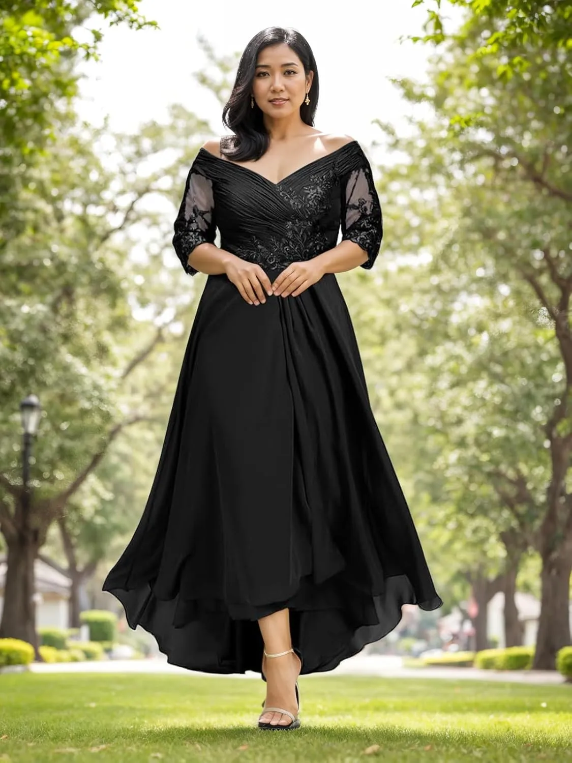 Mother of The Bride Dresses Plus Size Formal Evening Gowns Lace Chiffon Wedding Party Prom Gowns for Women