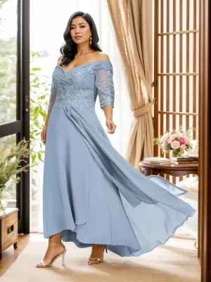Mother of The Bride Dresses Plus Size Formal Evening Gowns Lace Chiffon Wedding Party Prom Gowns for Women