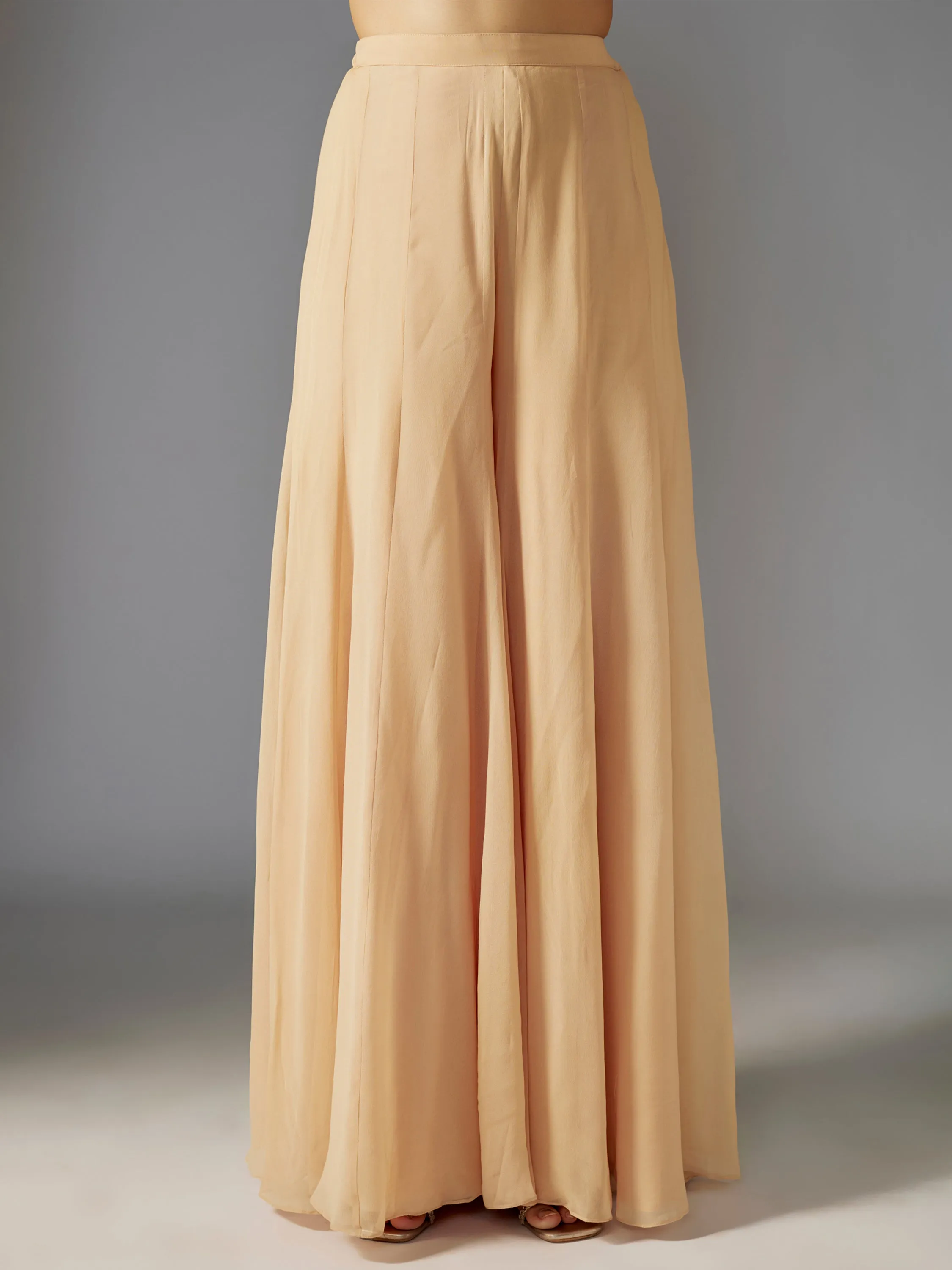 Nude Hand Embroidered Sharara Set