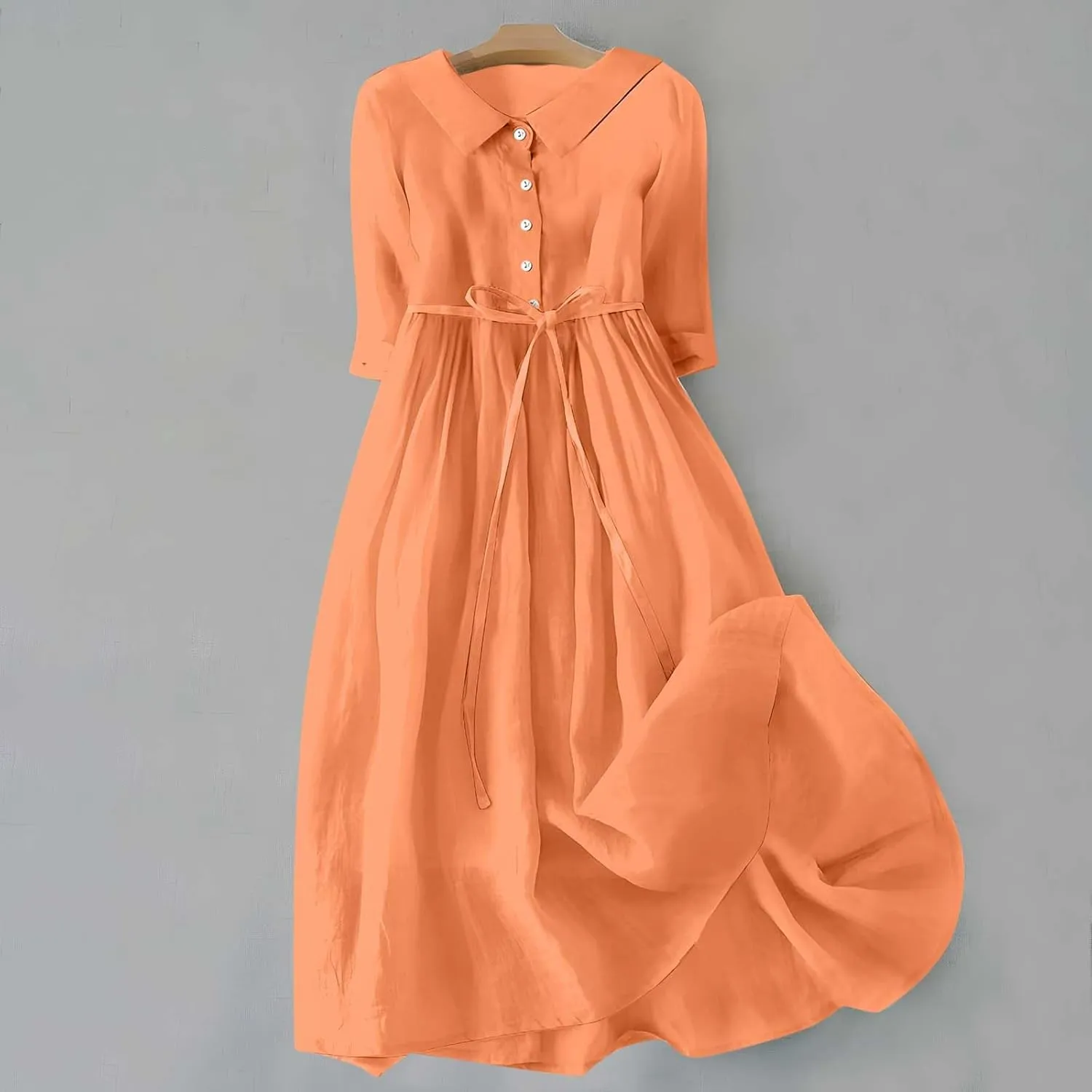 Plus Size Linen Dress for Women Short Sleeve Floral Maxi Dresses Spring Summer Boho Flowy Sundress Cruise Outfits