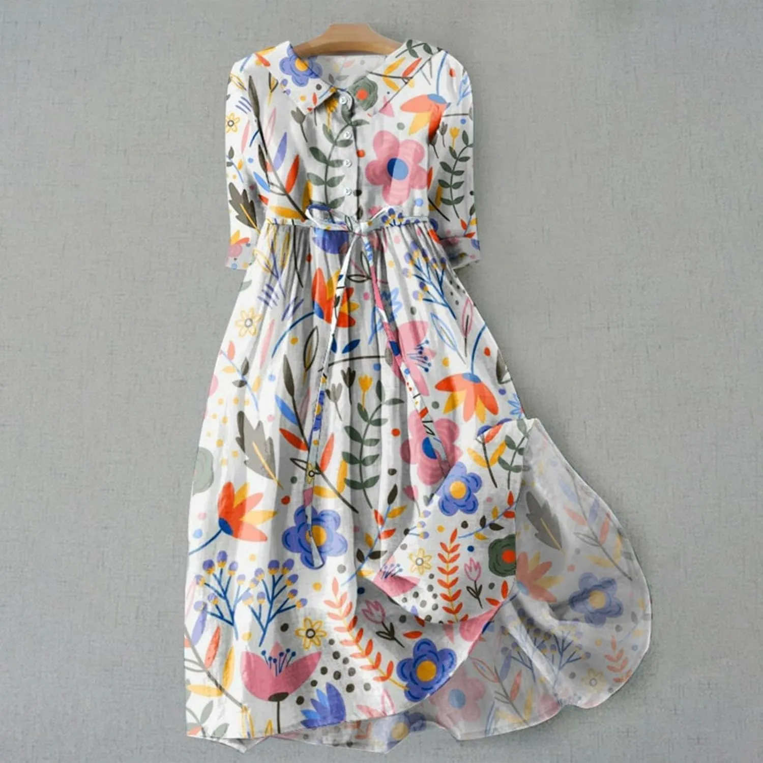 Plus Size Linen Dress for Women Short Sleeve Floral Maxi Dresses Spring Summer Boho Flowy Sundress Cruise Outfits