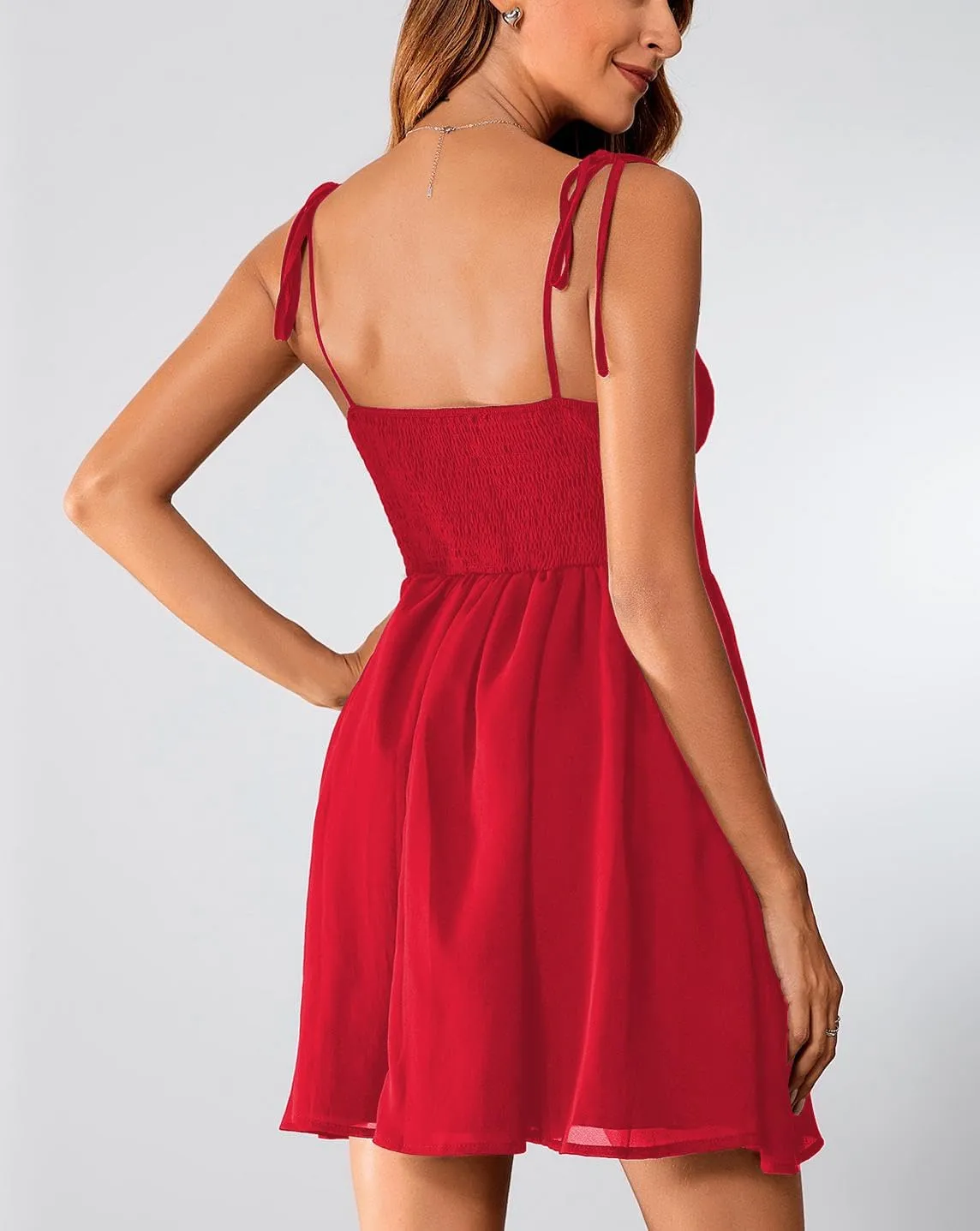 SOLY HUX Women's Corset Dress Cami Dresses Spaghetti Strap Flared Prom Dress Cocktail Party Short Summer Dress