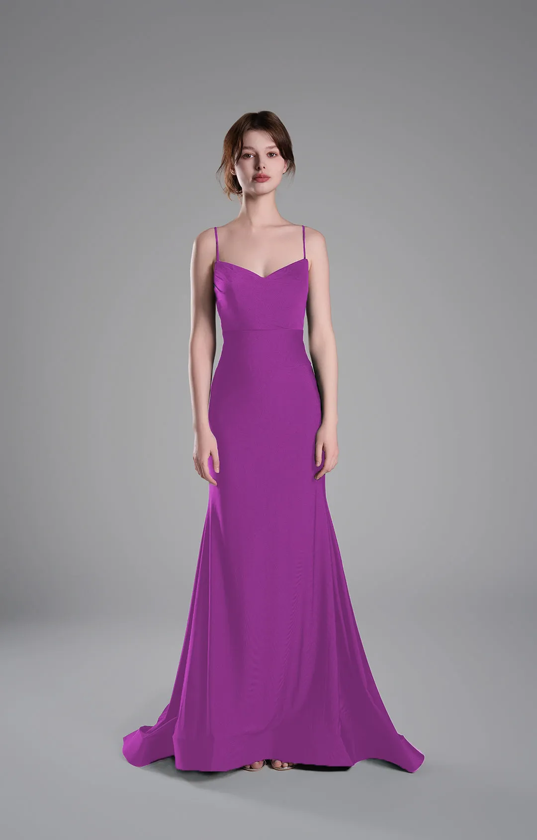 Spaghetti Straps Ruched Bodice Lace-Up Dresses