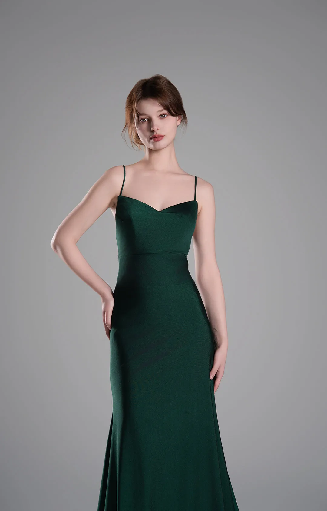 Spaghetti Straps Ruched Bodice Lace-Up Dresses