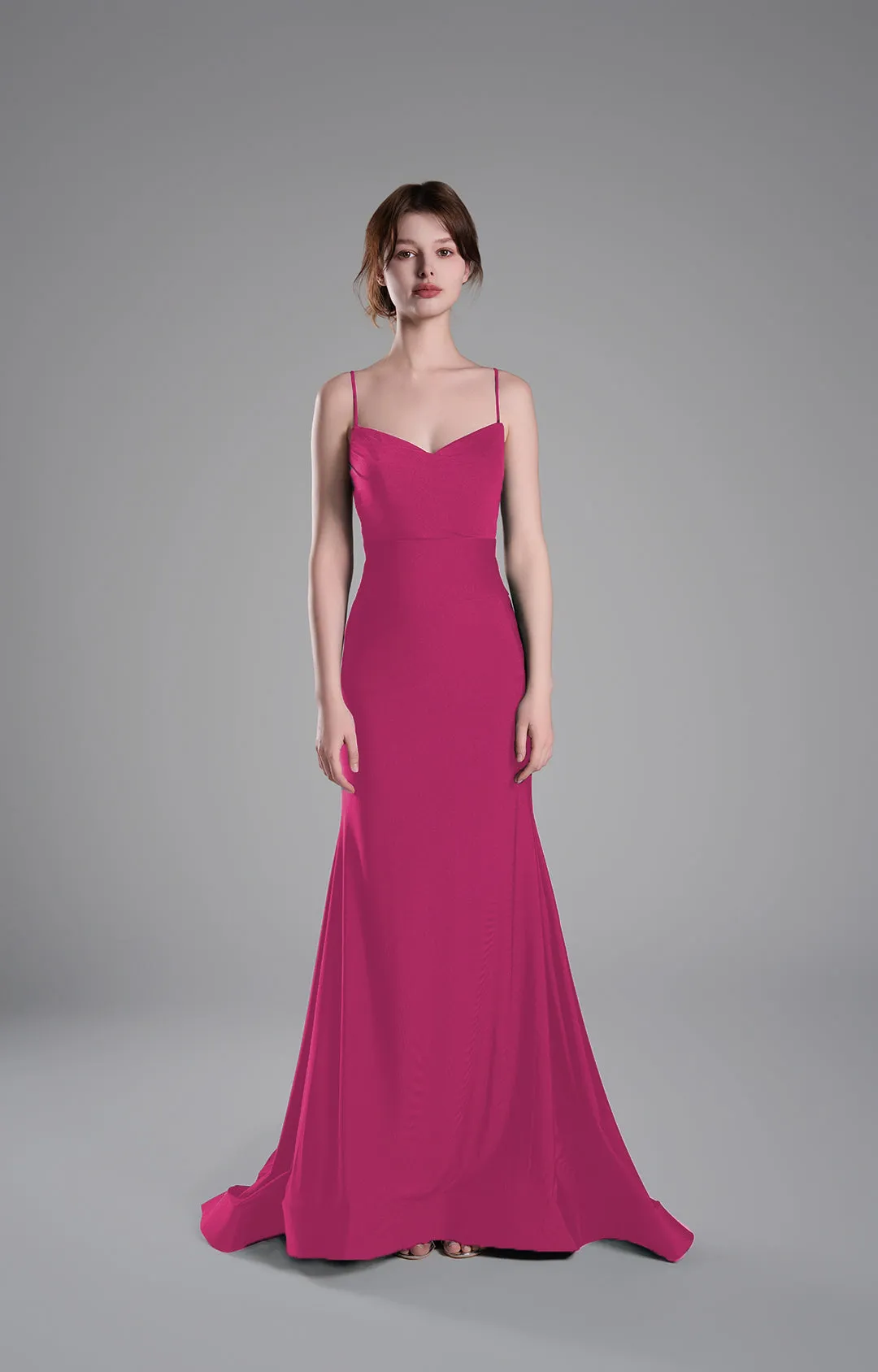 Spaghetti Straps Ruched Bodice Lace-Up Dresses