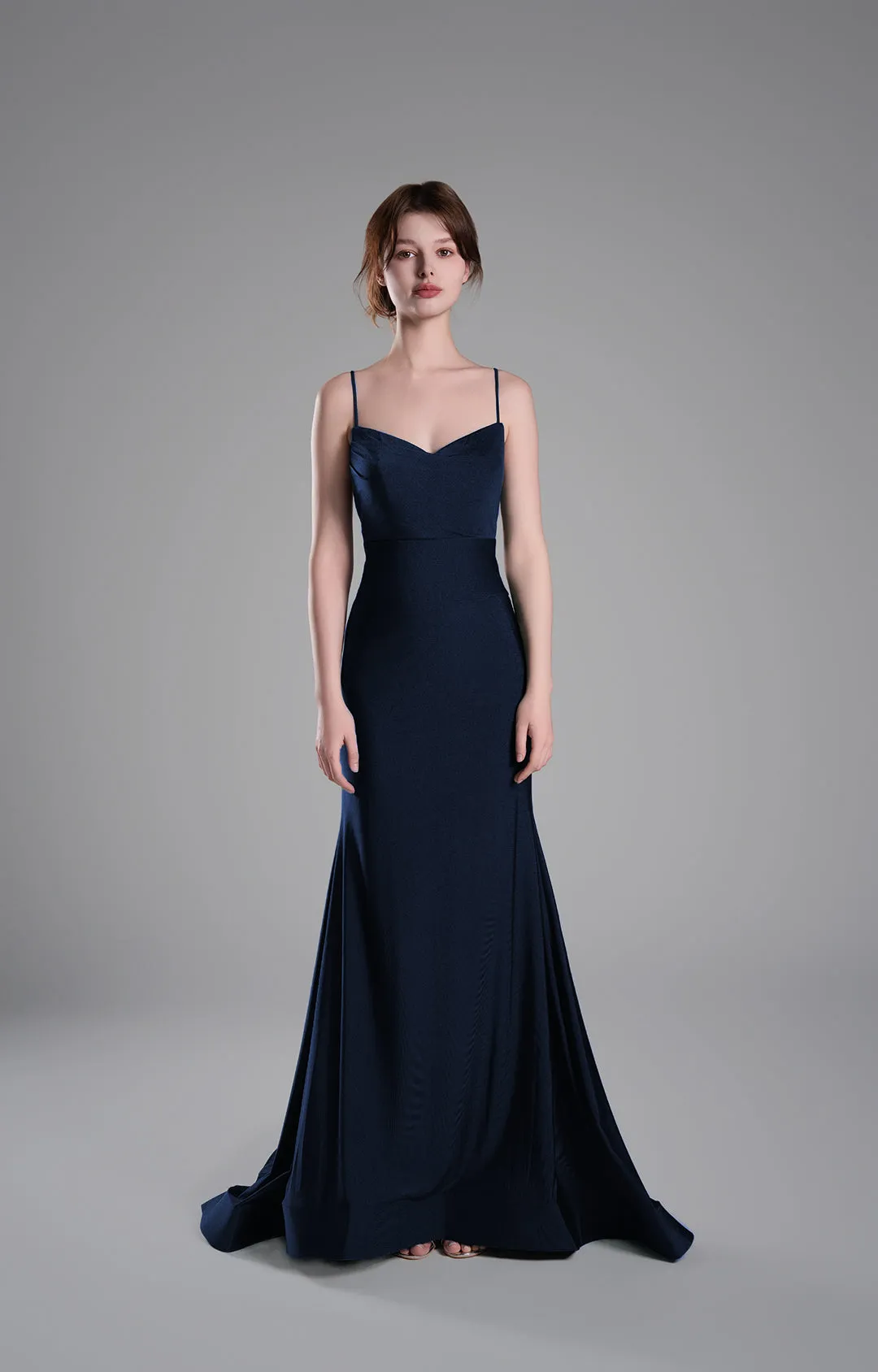 Spaghetti Straps Ruched Bodice Lace-Up Dresses
