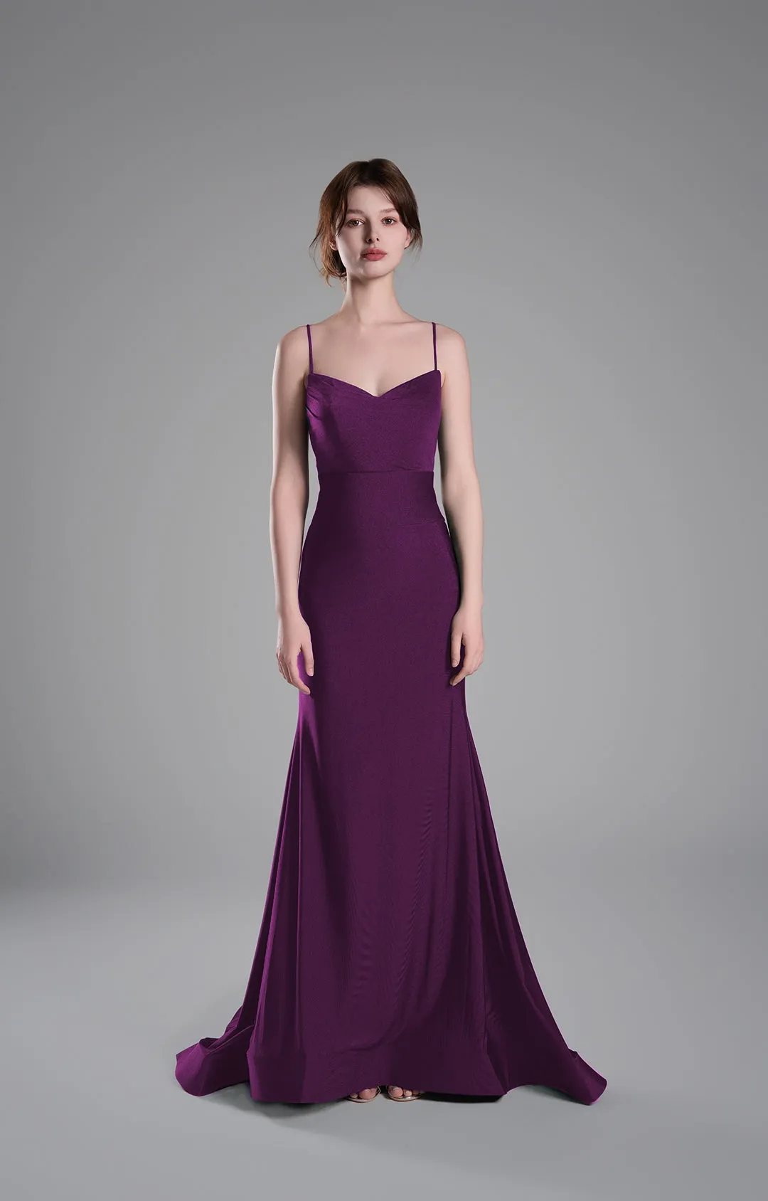 Spaghetti Straps Ruched Bodice Lace-Up Dresses