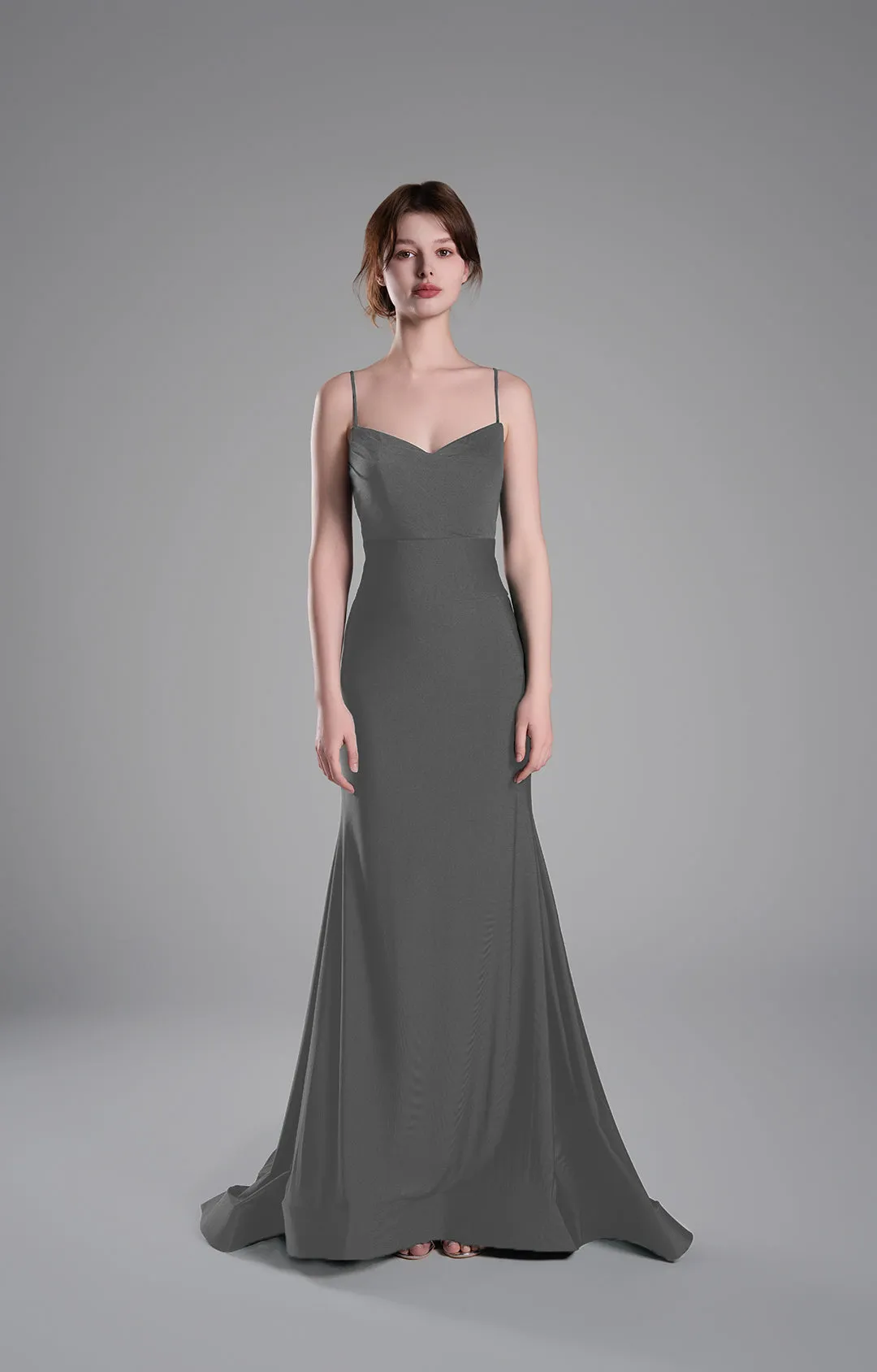 Spaghetti Straps Ruched Bodice Lace-Up Dresses