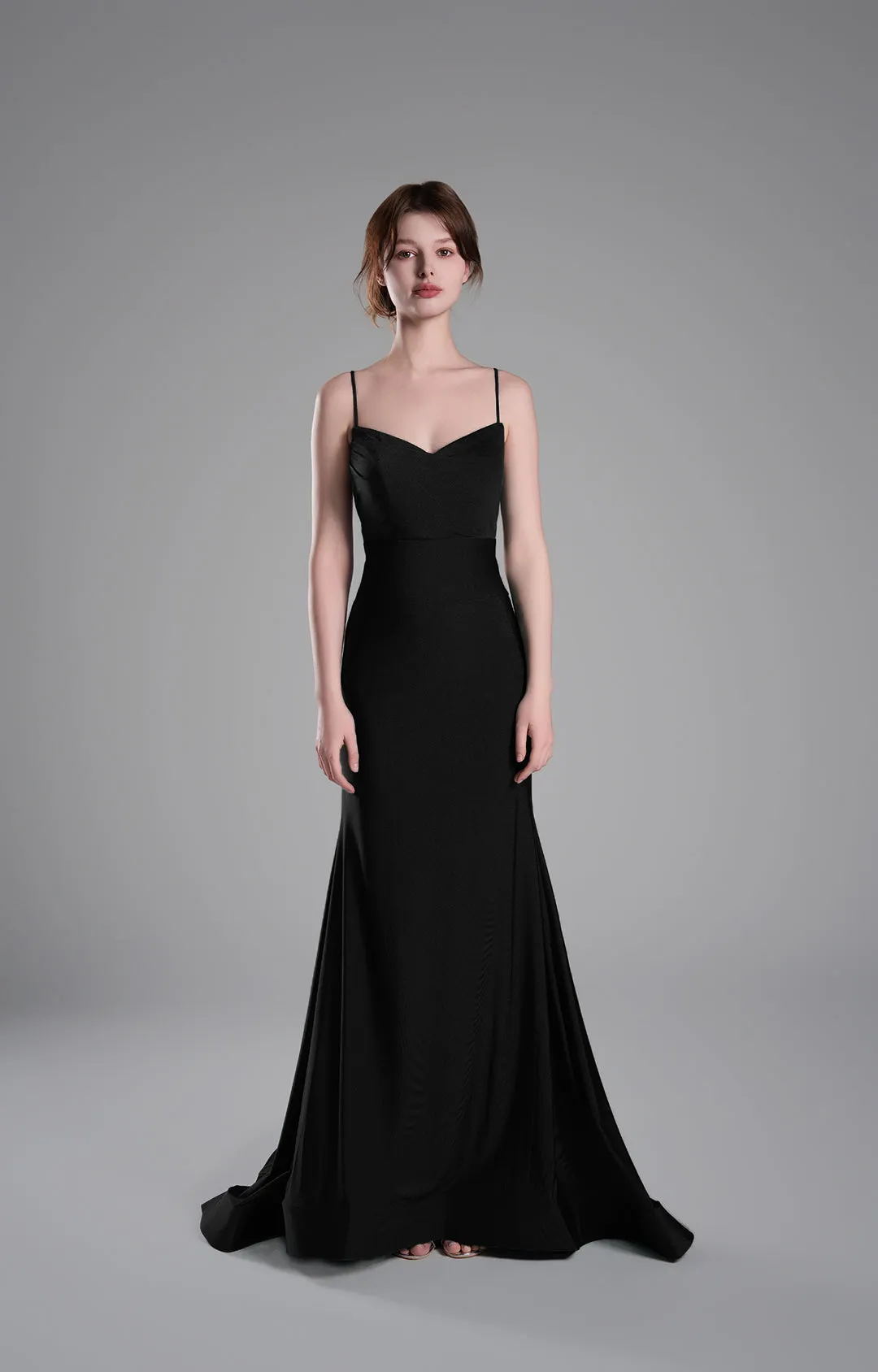 Spaghetti Straps Ruched Bodice Lace-Up Dresses