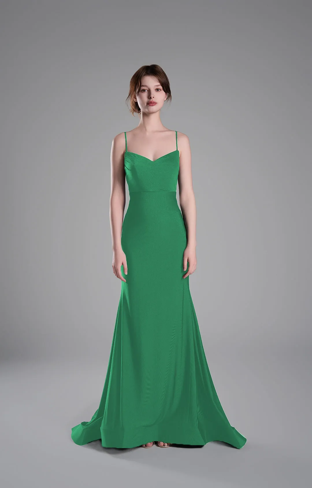 Spaghetti Straps Ruched Bodice Lace-Up Dresses