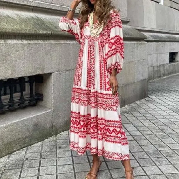 Summer Dresses for Women 2024 Casual Beach Flowy Maxi Dress Hawaiian Sun Dresses Ladies Club Party Dress